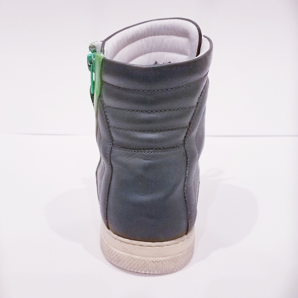 Pierre Hardy Trainer Green Leather HighTop  Sz 11 - Picture 5 of 8